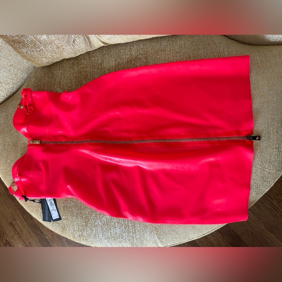 Versace Embellished Cutout Latex Mini Dress ๐ hot pink.. - Picture 14 of 14